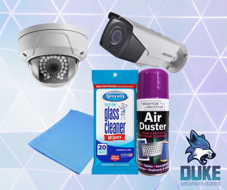 Air duster, glass cleaner and microfibre cloth Duke Security Systems
